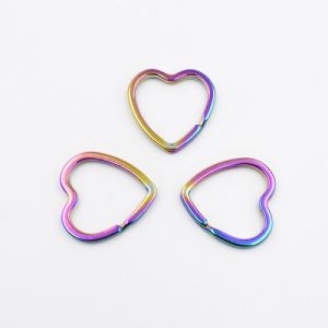 Anneau de arc-en-ciel Porte Clé -Cœur