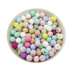 10 perles rondes en silicone de 9 mm