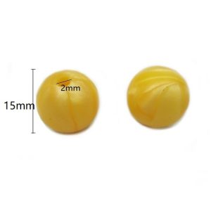 Alternative view of 10 perles rondes en silicone nacrées dorées de 15 mm