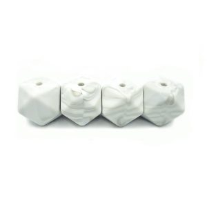 10 perles en silicone Hexagone 17 mm