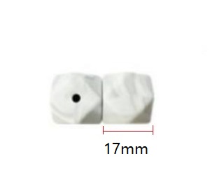 Alternative view of 10 perles en silicone Hexagone 17 mm
