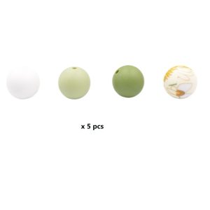 Alternative view of Lot de 20 perles rondes en silicone 15 mm Perle Chrysanthème