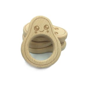 Anneau de dentition avocat en bois