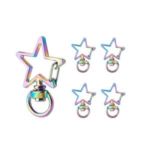 Porte clés en forme d'étoile-arc-en-ciel