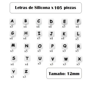 Alternative view of Lot de 105 perles lettres en silicone