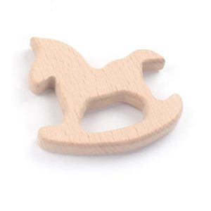 Anneau de dentition cheval en bois