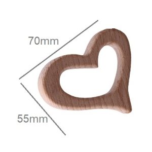 Alternative view of Anneau de dentition cœur en bois