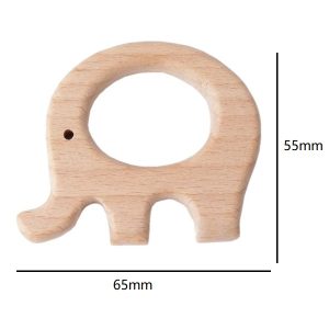 Alternative view of Anneau de dentition éléphant en bois