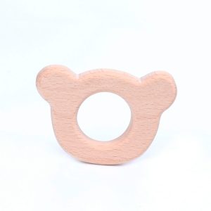 Anneau de dentition chaton en bois