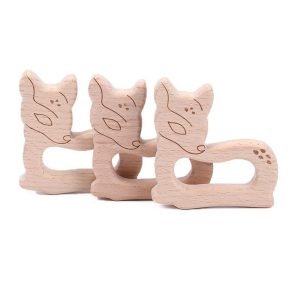 Anneau de dentition cerf en bois