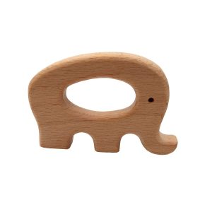 Anneau de dentition éléphant en bois