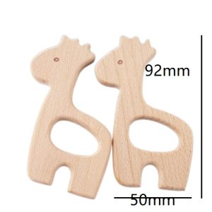 Alternative view of Anneau de dentition girafe en bois