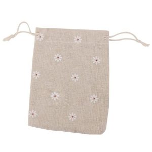 Alternative view of Sachets en lin et coton avec motif floral – Pack de 10 unités