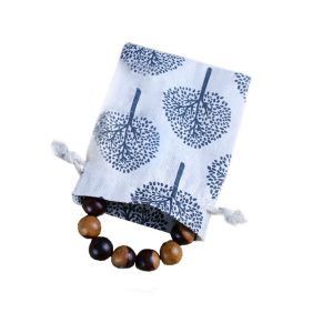 Alternative view of Sacs en lin avec motif d'arbres – Pack de 6 unités