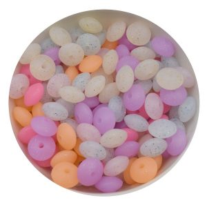 10 Lentilles en silicone avec paillettes 12mm