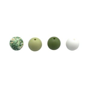 Alternative view of Lot 20 de perles en silicone – feuille verte