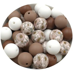 Lot 20 de perles en silicone – Marguerites